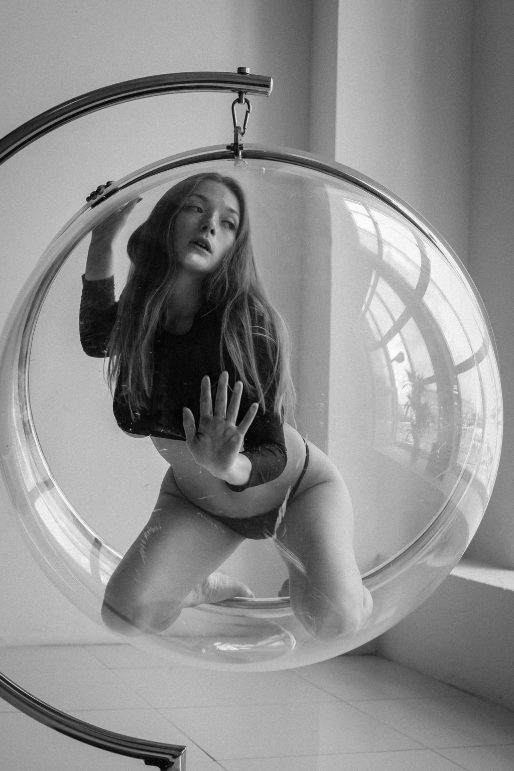 underwear stockings photoshoot photos Olga Kobzar nude naked model Instagram celebrity boobs 