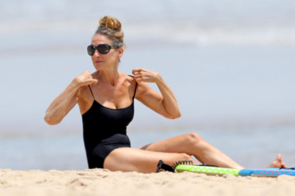Sarah Jessica Parker photos Matthew Broderick Instagram husband celebrity beach bathing suit actress 
