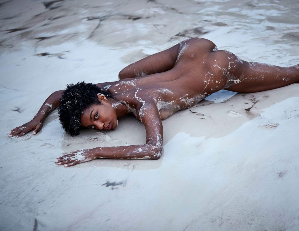 photos nude naked Instagram Ebonee Davis David Bellemere celebrity beach 