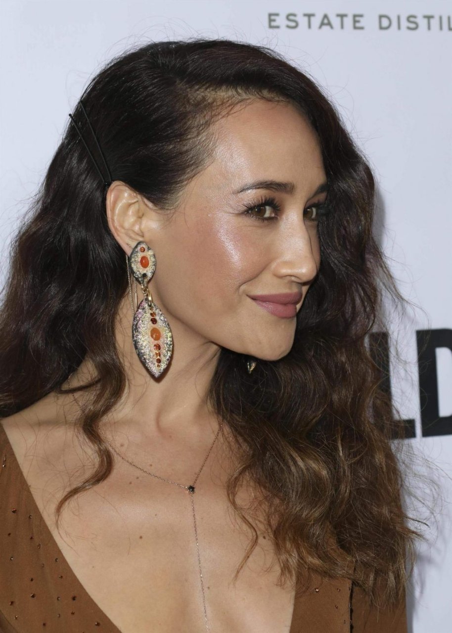 Dress Photos of Maggie Q Appearance on The Red Carpet With Massive Cleavage celebmasta.com 13