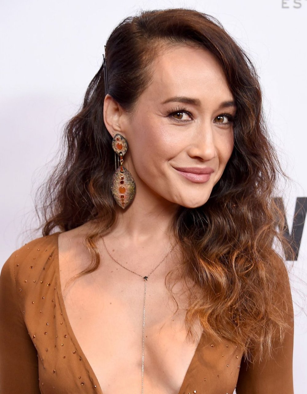 Dress Photos of Maggie Q Appearance on The Red Carpet With Massive Cleavage celebmasta.com 7