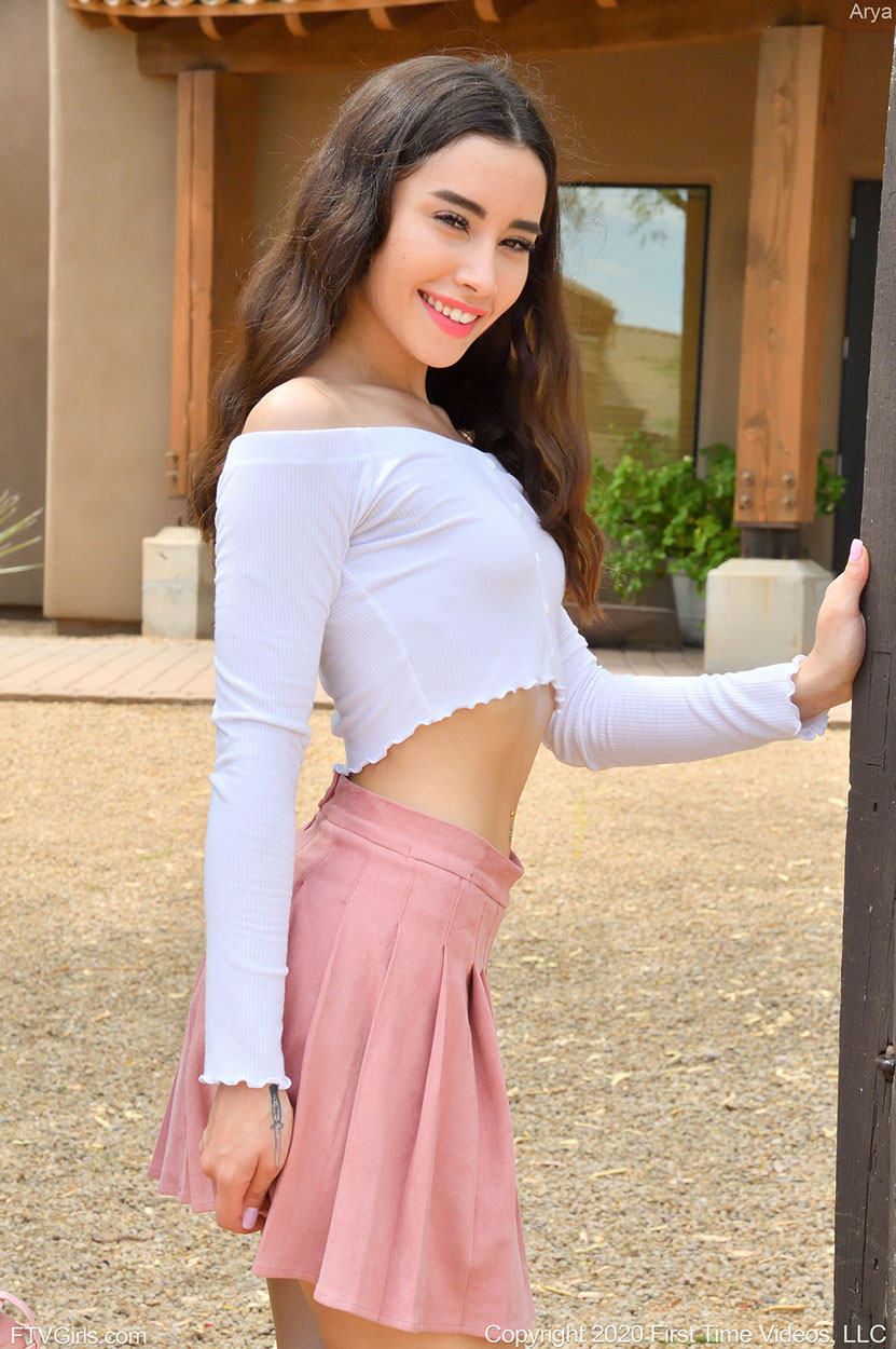 aria lee white top and a skirt 7