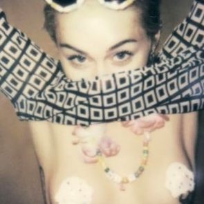 Miley Cyrus covered nipples