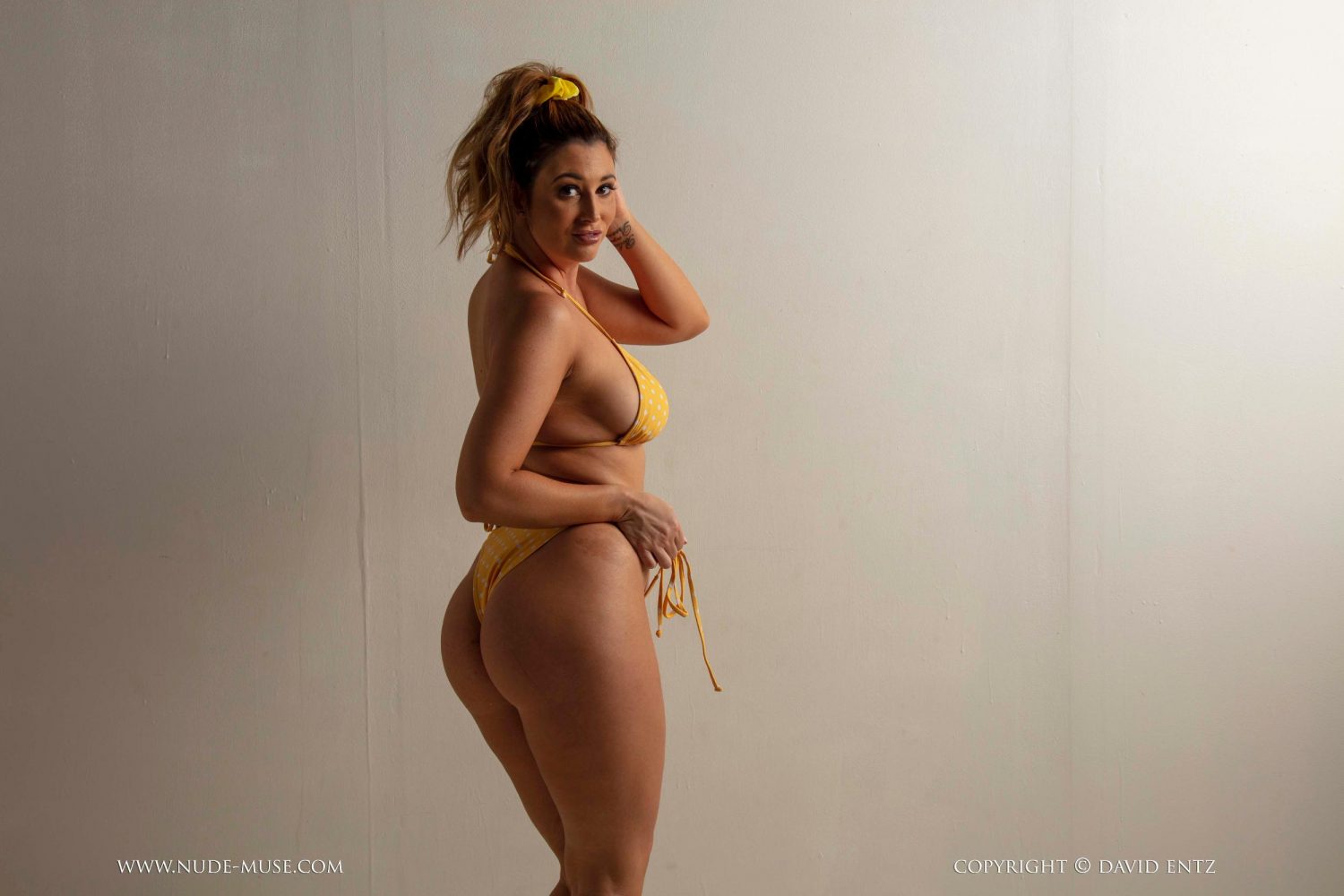 Scarlett Morgan Yellow Polka Dot Bikini Nude Muse