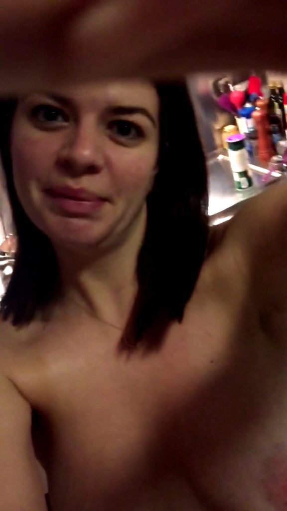 Good-Looking Brunette Casey Wilson Showing Her Nude Boobs for the Camera video screenshot 6