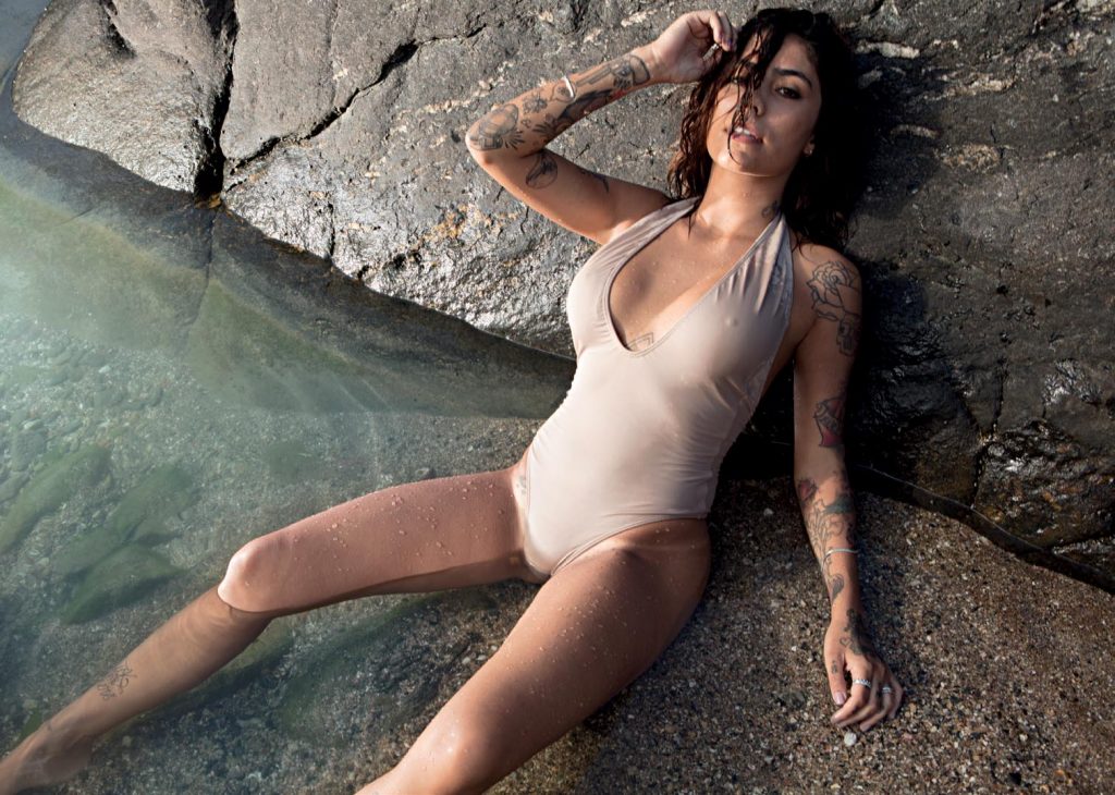 Tatted-Up Edgy Brunette Gabriela Rippi Indulging in Skinny Dipping for Playboy gallery, pic 19