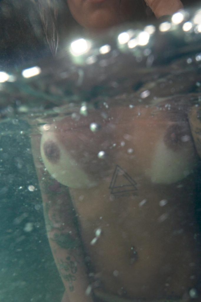 Tatted-Up Edgy Brunette Gabriela Rippi Indulging in Skinny Dipping for Playboy gallery, pic 5