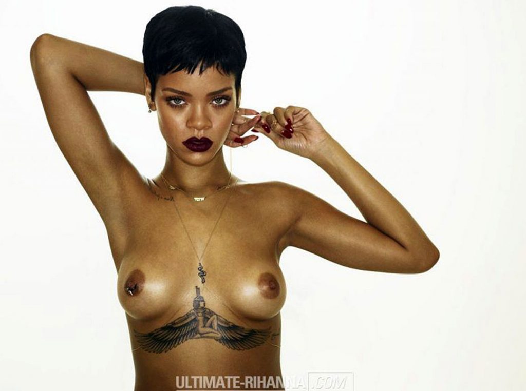 Rihanna nude sexy naked topless leaked cleavage2 1